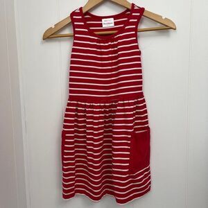 Red and White Striped Kids Dress